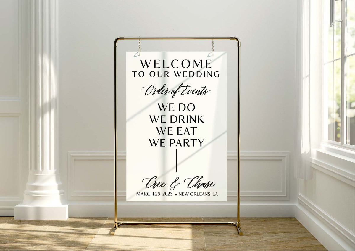 Fun Order of Events Welcome Sign | 2 Layers