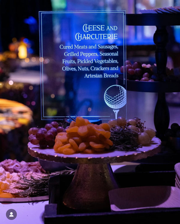 Lit menu designed & made by Creole Amour Laser Studio