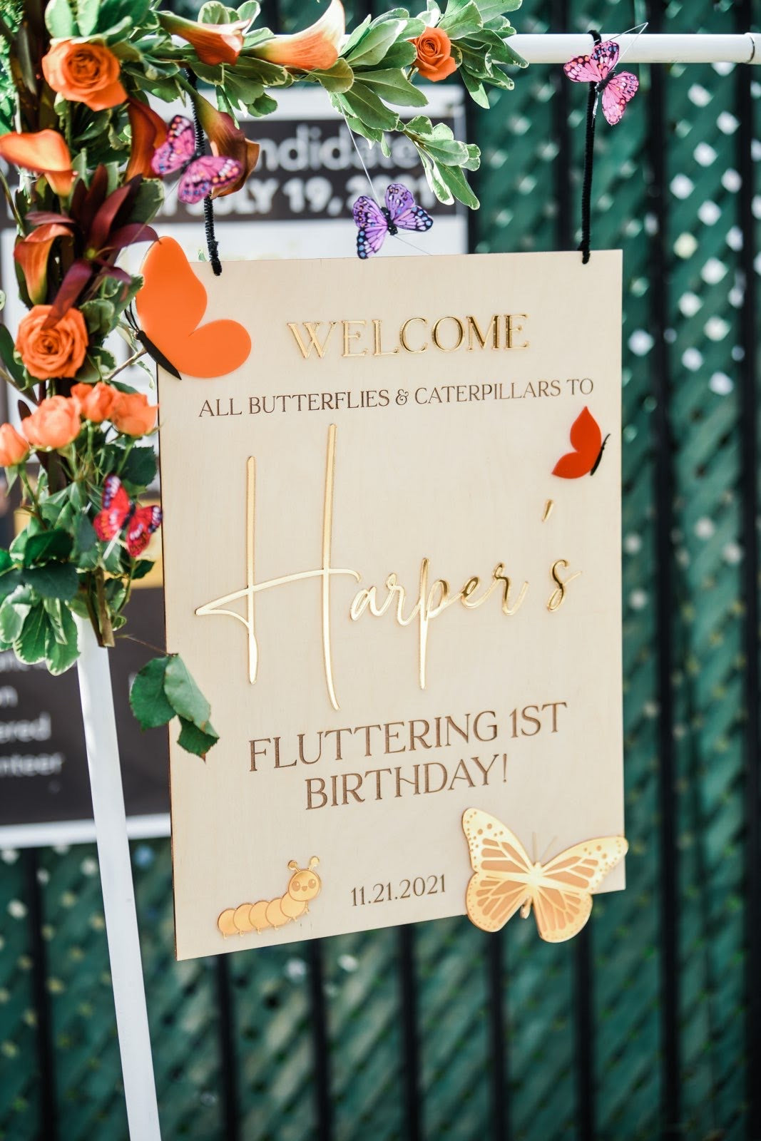 Butterfly Themed Welcome SIgn