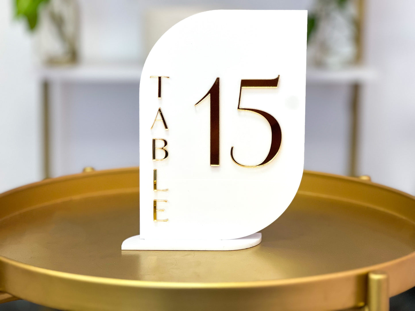 Curved Rectangle Table Numbers | 2 Layers