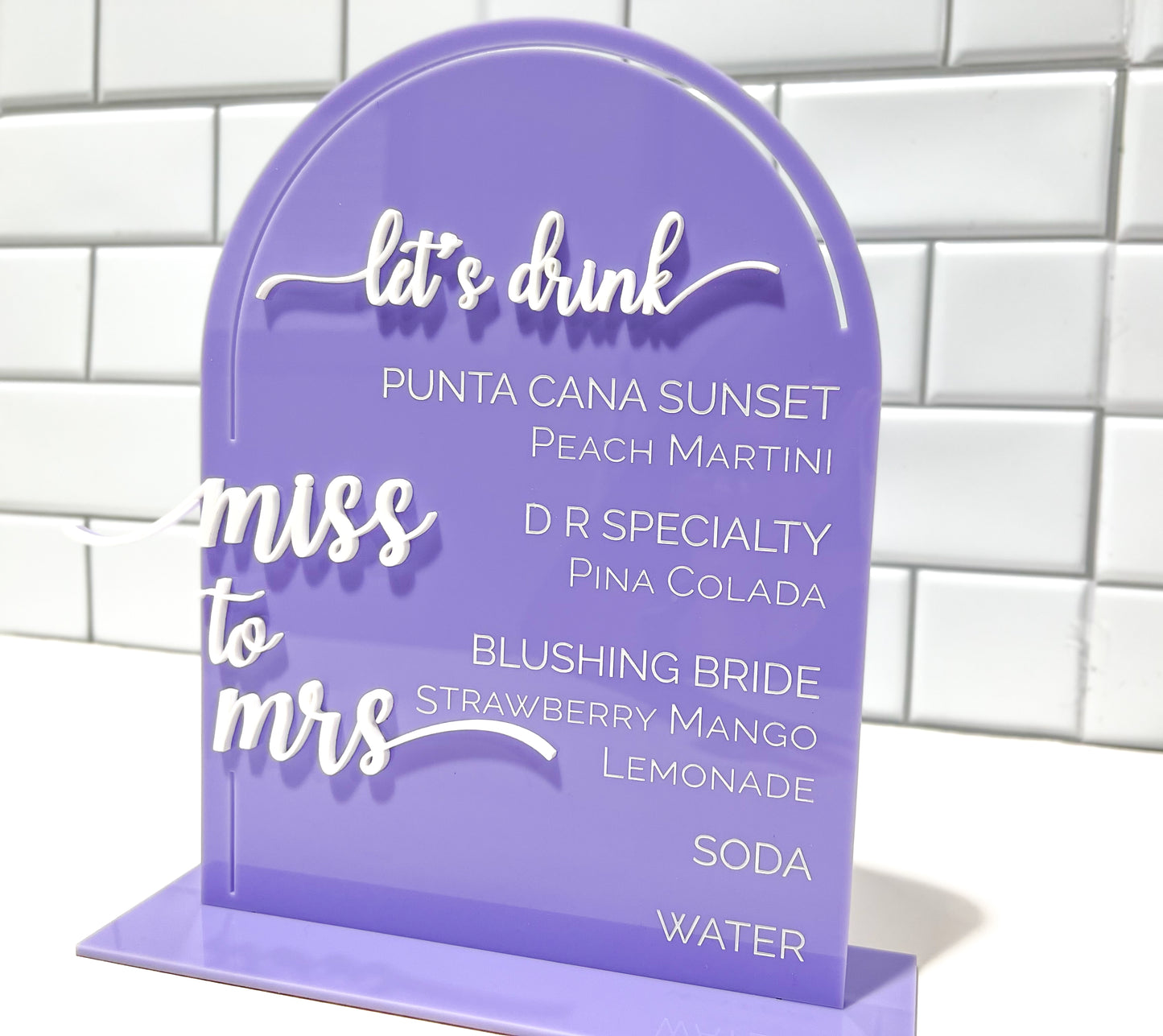 Miss to Mrs. 2 Layer | Single Piece Table Sign